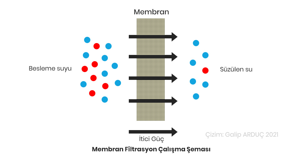 Membran Filtrasyon Çalışma Şeması